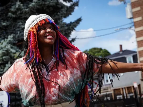 woman dancing at festival