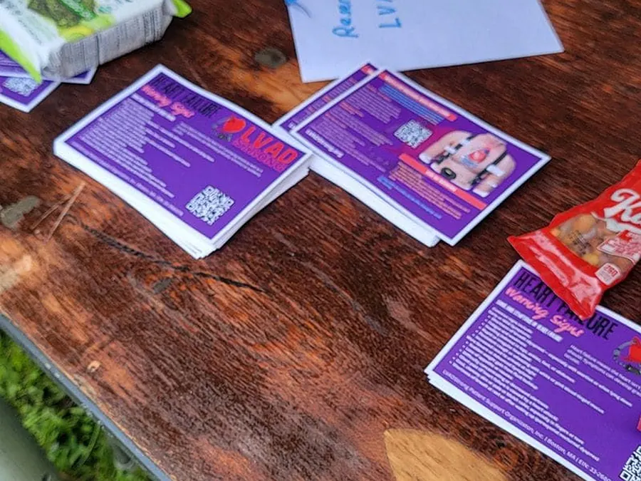 lvadstrong handouts at event booth